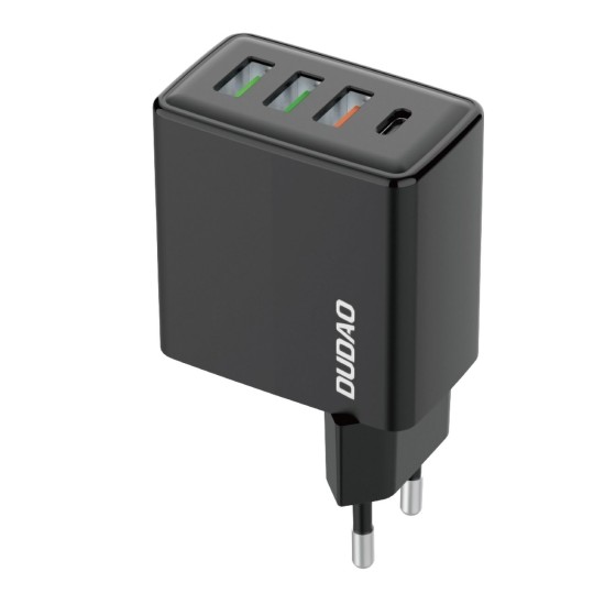 Dudao fast charger 3x USB / 1x USB Type C 20W, PD, QC 3.0 Μαύρο A5H