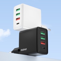 Dudao fast charger 3x USB / 1x USB Type C 20W, PD, QC 3.0 Μαύρο A5H