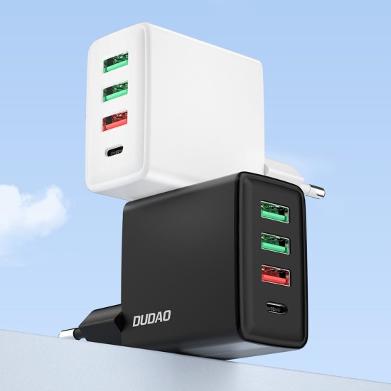 Dudao fast charger 3x USB / 1x USB Type C 20W, PD, QC 3.0 Μαύρο A5H