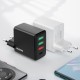 Dudao fast charger 3x USB / 1x USB Type C 20W, PD, QC 3.0 Μαύρο A5H