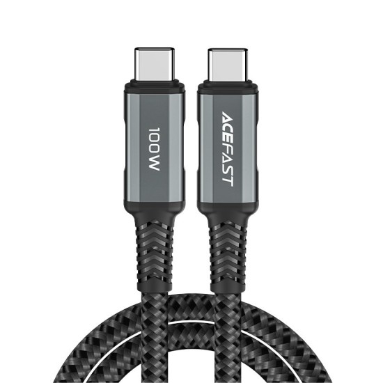 Acefast cable USB Type C - USB Type C 2m, 100W (20V / 5A) gray (C4-03 deep space gray) Acefast cable USB Type C - USB Type C 2m, 100W (20V / 5A) gray (C4-03 deep space gray)