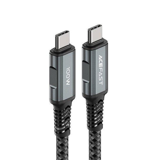 Acefast cable USB Type C - USB Type C 2m, 100W (20V / 5A) gray (C4-03 deep space gray) Acefast cable USB Type C - USB Type C 2m, 100W (20V / 5A) gray (C4-03 deep space gray)