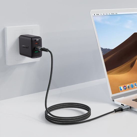 Acefast cable USB Type C - USB Type C 2m, 100W (20V / 5A) gray (C4-03 deep space gray) Acefast cable USB Type C - USB Type C 2m, 100W (20V / 5A) gray (C4-03 deep space gray)