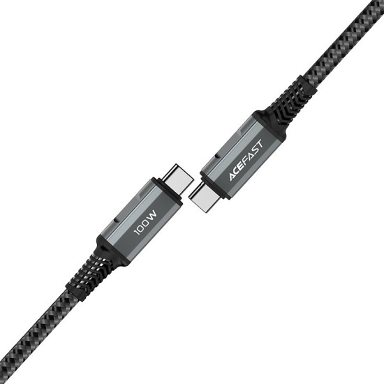 Acefast cable USB Type C - USB Type C 2m, 100W (20V / 5A) gray (C4-03 deep space gray) Acefast cable USB Type C - USB Type C 2m, 100W (20V / 5A) gray (C4-03 deep space gray)