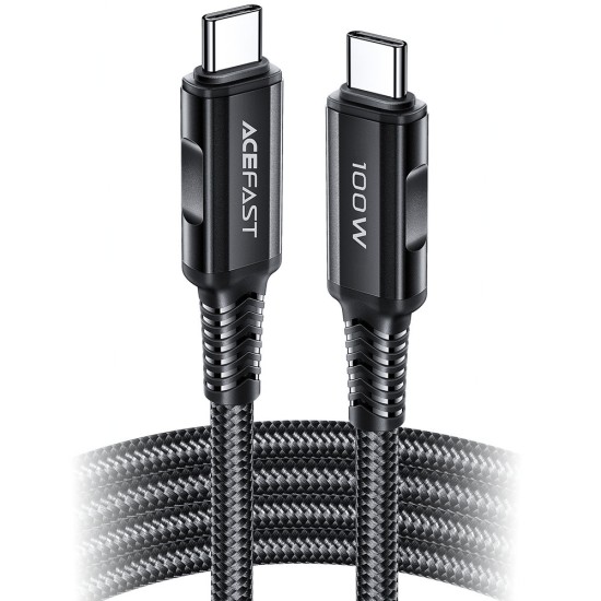Acefast cable USB Type C - USB Type C 2m, 100W (20V / 5A) gray (C4-03 deep space gray) Acefast cable USB Type C - USB Type C 2m, 100W (20V / 5A) gray (C4-03 deep space gray)
