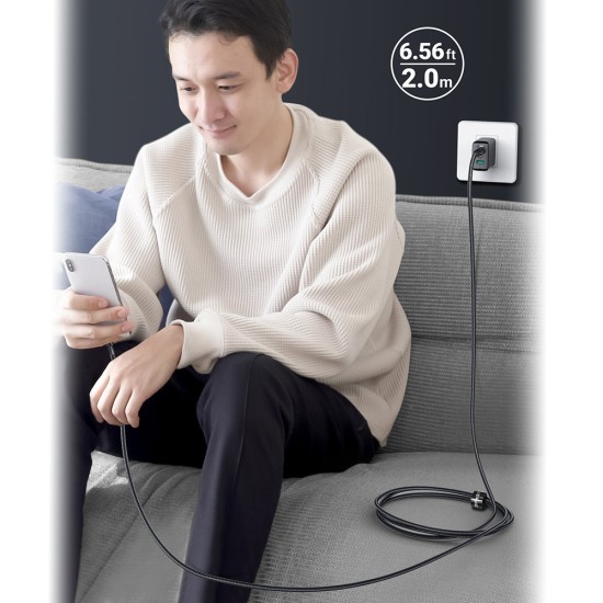 Acefast cable USB Type C - USB Type C 2m, 100W (20V / 5A) gray (C4-03 deep space gray) Acefast cable USB Type C - USB Type C 2m, 100W (20V / 5A) gray (C4-03 deep space gray)
