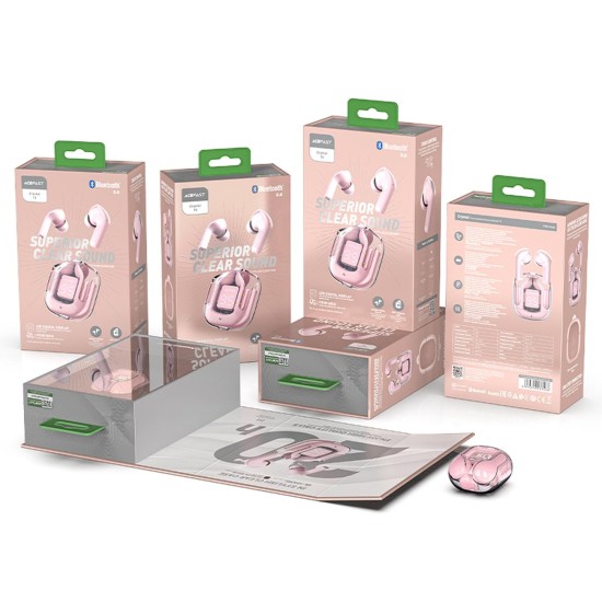 Acefast in -ear wireless headphones TWS Bluetooth pink T6