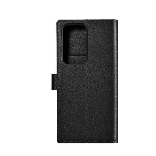 Samsung Galaxy S23 Ultra iCarer Haitang Leather Wallet Case in black