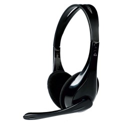 Powertech Headphones με μικρόφωνο PT-734 105dB, 40mm, 3.5mm, 1.8m, Μαύρο
