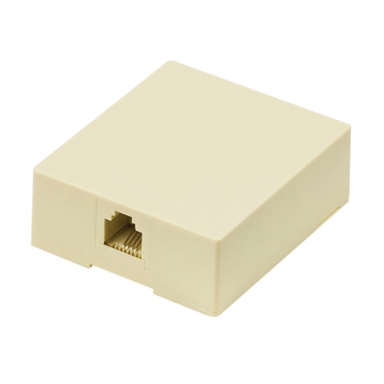 Powertech Πρίζα τηλεφώνου CAB-T027, RJ11 6p4c, Μπεζ