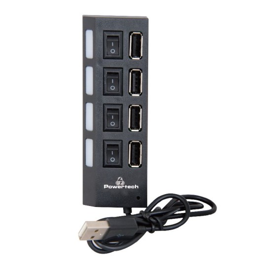 Powertech USB 2.0V HUB 4 Port με διακόπτη ON / OFF Powertech USB 2.0V HUB 4 Port με διακόπτη ON / OFF