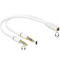 Delock Αντάπτορας από 3.5mm 4-pIn jack σε 2x 3.5m 3-pIn jack