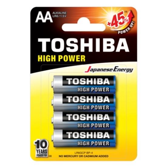 Αλκαλικές Μπαταρίες AA Toshiba LR6GCP BP-4 1.5V 4τεμ Αλκαλικές Μπαταρίες AA Toshiba LR6GCP BP-4 1.5V 4τεμ
