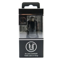 Φορτιστής Αυτοκινήτου UU 3.4 A Twin USB Μαύρο