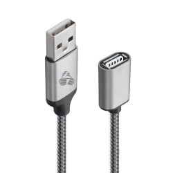 Powertech Καλώδιο USB (M) σε USB (F), Prime, 480Mbps, 1.5m, Γκρι