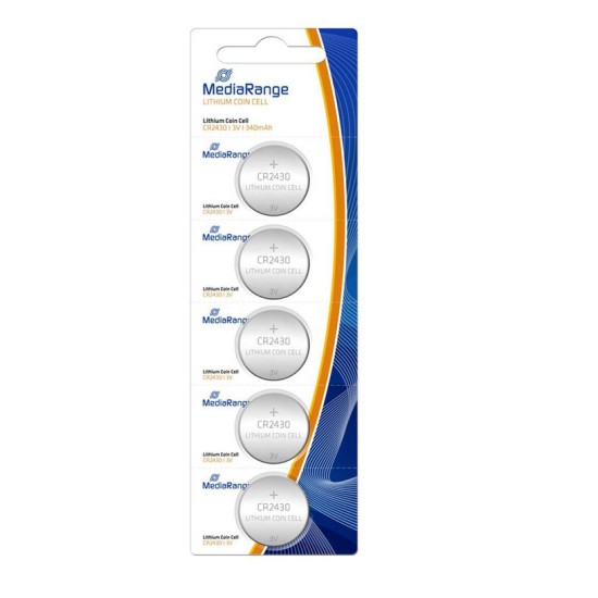 Mediarange Μπαταρία λιθίου CR2430 3V, 5τμχ Mediarange Μπαταρία λιθίου CR2430 3V, 5τμχ