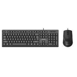 Philips σετ ποντίκι & πληκτρολόγιο SPT6234, ενσύρματο, Μαύρο