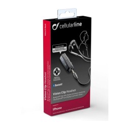 Bluetooth Ακουστικό Cellularline Vision Stereo με Κλιπ Μαύρο