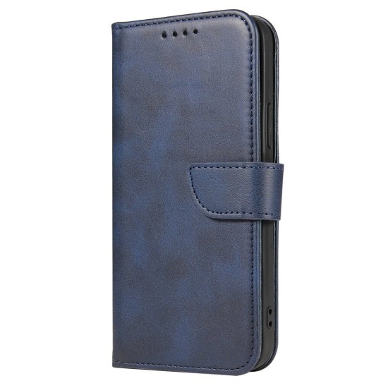 Magnet Case κομψή θήκη βιβλίο με βάση στήριξης για iPhone 12 Pro / iPhone 12 Μπλε Magnet Case κομψή θήκη βιβλίο με βάση στήριξης για iPhone 12 Pro / iPhone 12 Μπλε