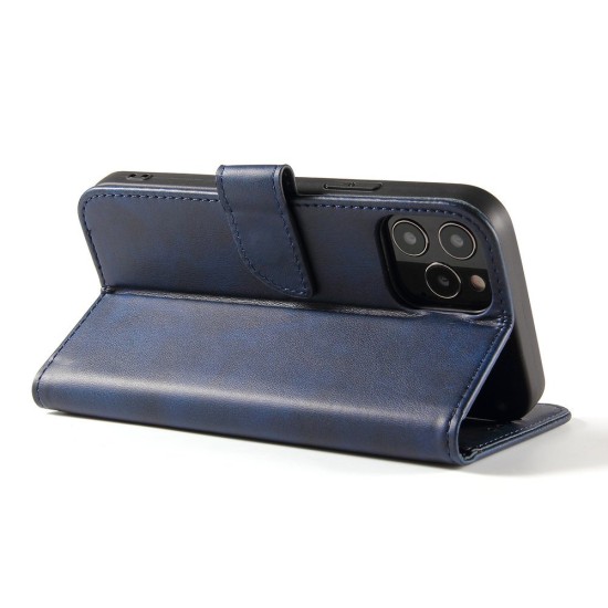 Magnet Case κομψή θήκη βιβλίο με βάση στήριξης για iPhone 12 Pro / iPhone 12 Μπλε Magnet Case κομψή θήκη βιβλίο με βάση στήριξης για iPhone 12 Pro / iPhone 12 Μπλε