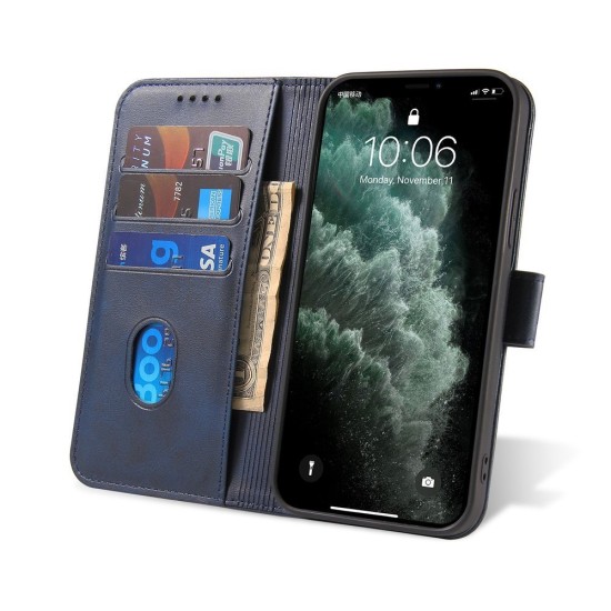 Magnet Case κομψή θήκη βιβλίο με βάση στήριξης για iPhone 12 Pro / iPhone 12 Μπλε Magnet Case κομψή θήκη βιβλίο με βάση στήριξης για iPhone 12 Pro / iPhone 12 Μπλε