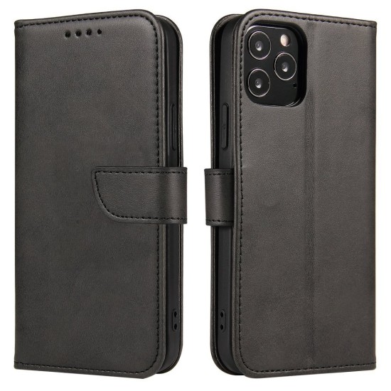 Magnet Case κομψή θήκη βιβλίο με βάση στήριξης για Phone 12 Pro Max Μαύρο