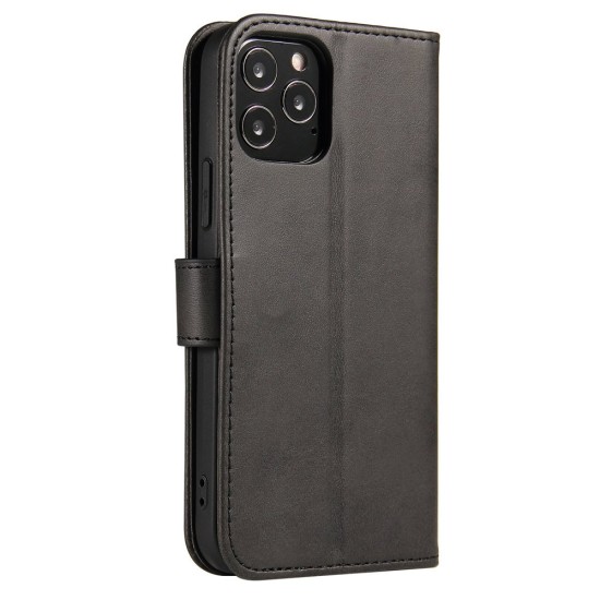 Magnet Case κομψή θήκη βιβλίο με βάση στήριξης για Phone 12 Pro Max Μαύρο