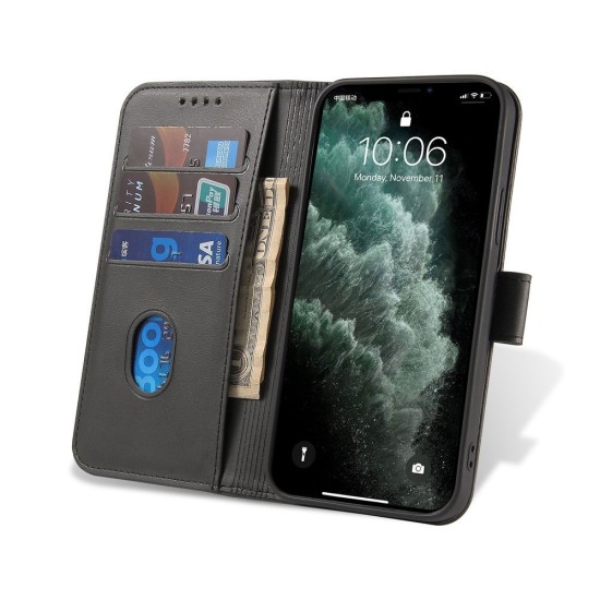 Magnet Case κομψή θήκη βιβλίο με βάση στήριξης για Phone 12 Pro Max Μαύρο