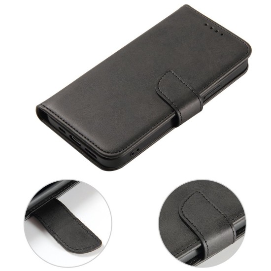 Magnet Case κομψή θήκη βιβλίο με βάση στήριξης για Phone 12 Pro Max Μαύρο