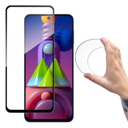 Wozinsky Full Cover Flexi Nano Glass Hybrid Screen Protector with frame for Samsung Galaxy M51 black