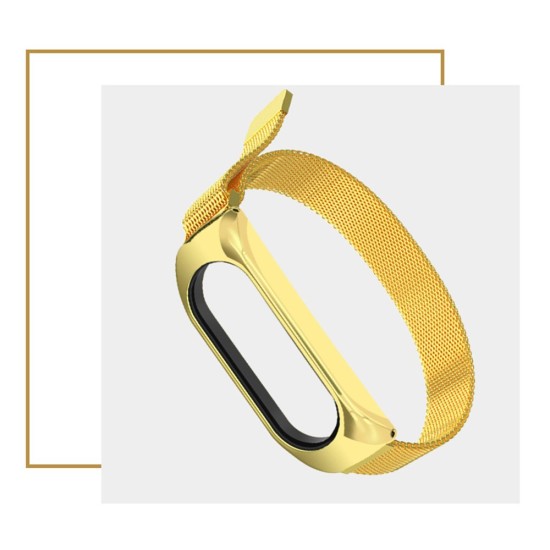 Λουράκι Μεταλλικό για Xiaomi Mi Band 6 / Mi Band 5 / Mi Band 4 / Mi Band 3 Χρυσό