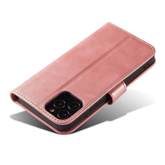 Magnet Case κομψή θήκη βιβλίο με βάση στήριξης για Xiaomi Redmi Note 10 / Redmi Note 10S Ροζ