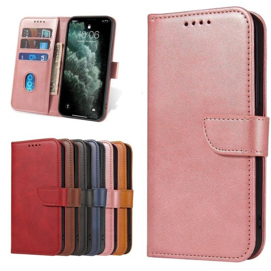 Magnet Case κομψή θήκη βιβλίο με βάση στήριξης για Xiaomi Redmi Note 10 / Redmi Note 10S Ροζ