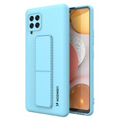 Wozinsky Kickstand Case flexible silicone cover with a stand για Samsung Galaxy A42 5G Ανοιχτό Μπλε