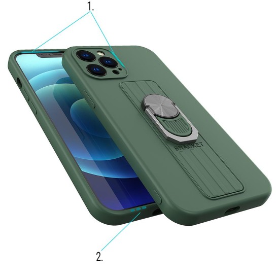 Ring Case silicone case with finger grip and stand για Samsung Galaxy A22 4G Ροζ Ring Case silicone case with finger grip and stand για Samsung Galaxy A22 4G Ροζ