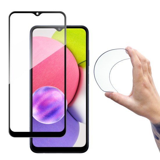Wozinsky Full Cover Flexi Nano Glass Hybrid Screen Protector with frame for Samsung Galaxy A03s Μαύ Wozinsky Full Cover Flexi Nano Glass Hybrid Screen Protector with frame for Samsung Galaxy A03s Μαύ