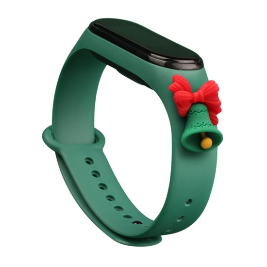 Strap Xmas replacement band strap for Xiaomi Mi Band 6 / Mi Band 5 Christmas holidays dark (green b