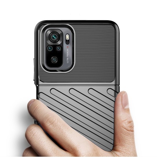 Thunder Case Flexible Tough Rugged Cover TPU Θήκη Για Xiaomi Redmi 10 μαύρο