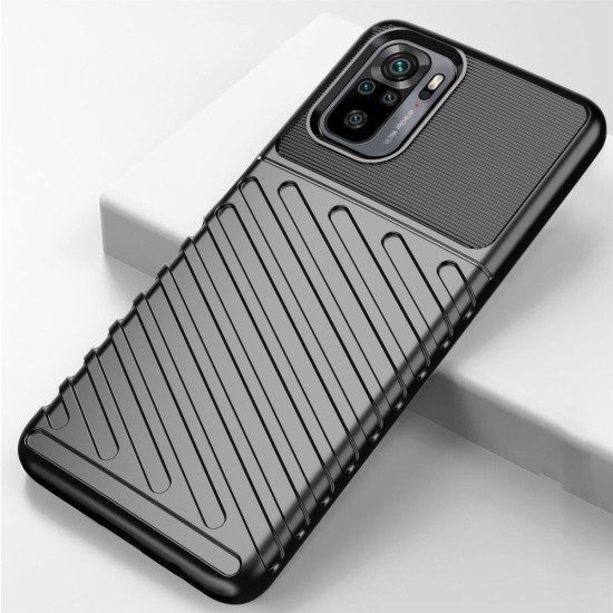 Thunder Case Flexible Tough Rugged Cover TPU Θήκη Για Xiaomi Redmi 10 μαύρο