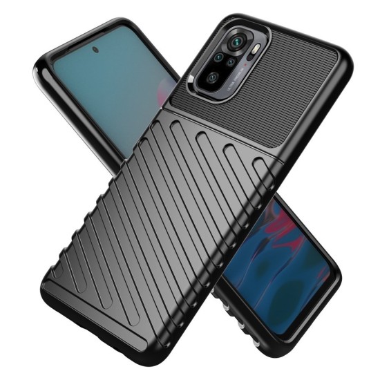 Thunder Case Flexible Tough Rugged Cover TPU Θήκη Για Xiaomi Redmi 10 μαύρο