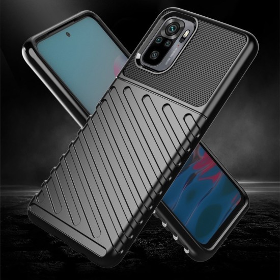 Thunder Case Flexible Tough Rugged Cover TPU Θήκη Για Xiaomi Redmi 10 μαύρο