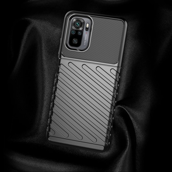 Thunder Case Flexible Tough Rugged Cover TPU Θήκη Για Xiaomi Redmi 10 μαύρο