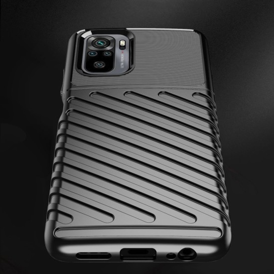 Thunder Case Flexible Tough Rugged Cover TPU Θήκη Για Xiaomi Redmi 10 μαύρο