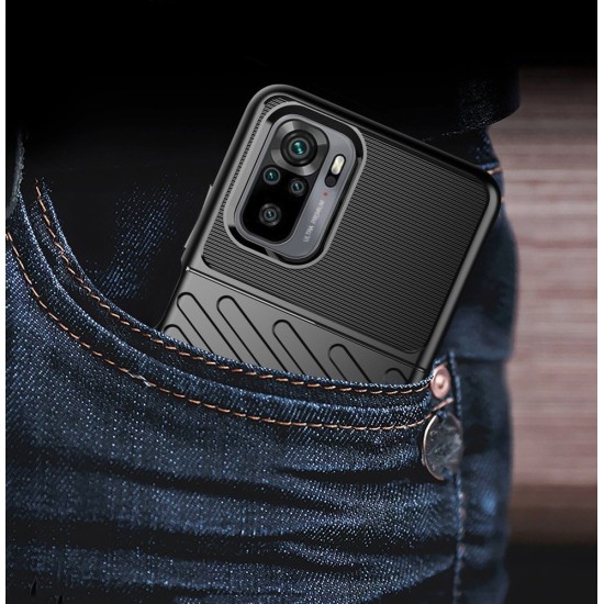Thunder Case Flexible Tough Rugged Cover TPU Θήκη Για Xiaomi Redmi 10 μαύρο