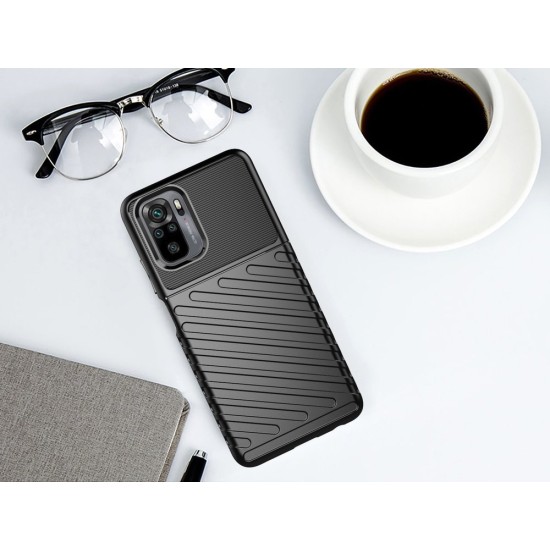 Thunder Case Flexible Tough Rugged Cover TPU Θήκη Για Xiaomi Redmi 10 μαύρο