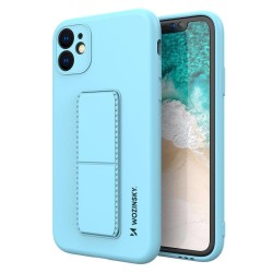 Θήκη Wozinsky Kickstand Case flexible silicone cover with a stand Samsung Galaxy A12 Ανοιχτό Μπλε
