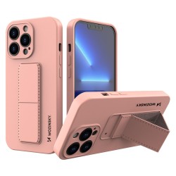 Θήκη Σιλικόνης Wozinsky Kickstand cover with a stand iPhone 13 Pro Ροζ