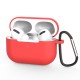 Case for AirPods Pro silicone soft case for headphones + keychain carabiner pendant (case D) Κόκκιν