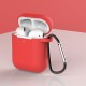 Case for AirPods 2 / AirPods 1 silicone soft case for headphones + keychain carabiner pendant (case