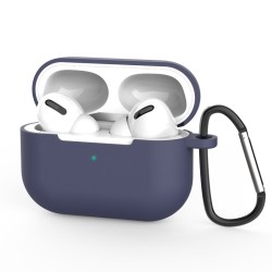 Case for AirPods Pro silicone soft case for headphones + keychain carabiner pendant (case D) Μπλε